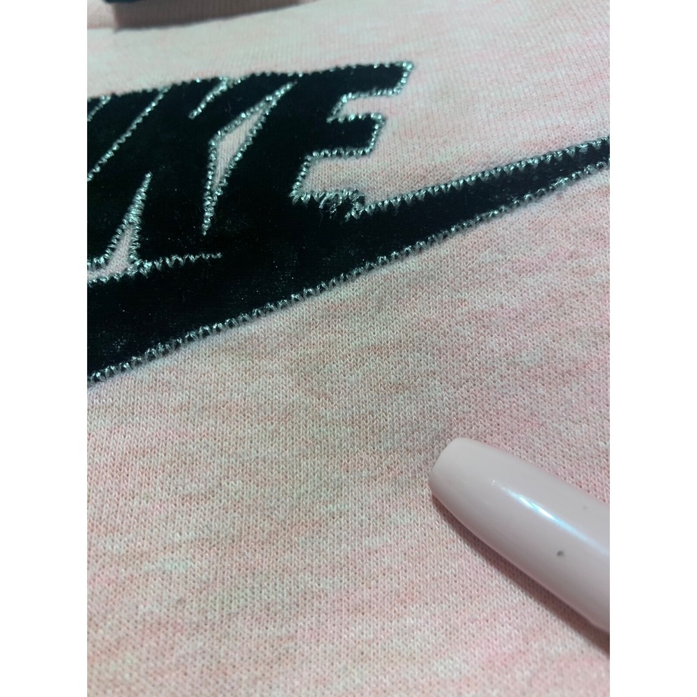Nike Girl Size 2T Pink Logo Long Sleeve Pullover Crewneck Sweater - Picture 3 of 9